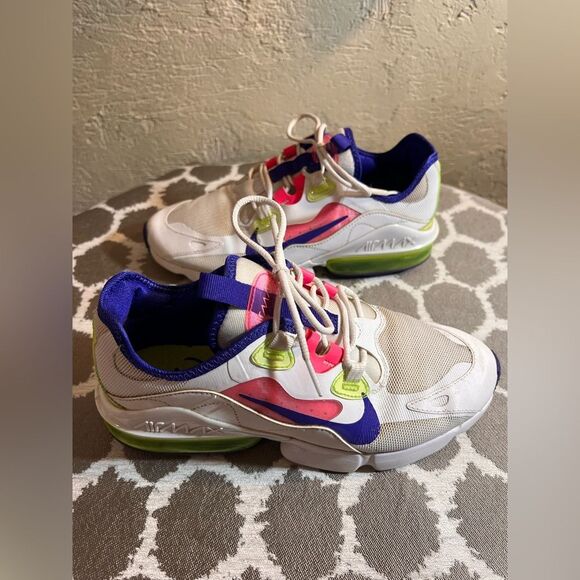 Nike Air Max 90 sneakers in white and purple | ASOS Nike Air Max White and Purple Athletic Shoes Modern Design athleisure running